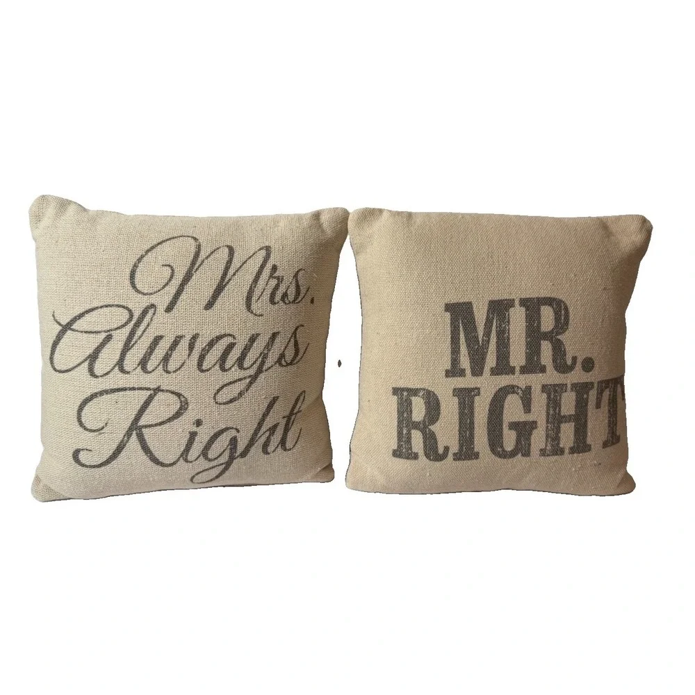 Rustic Burlap Throw Pillows 9